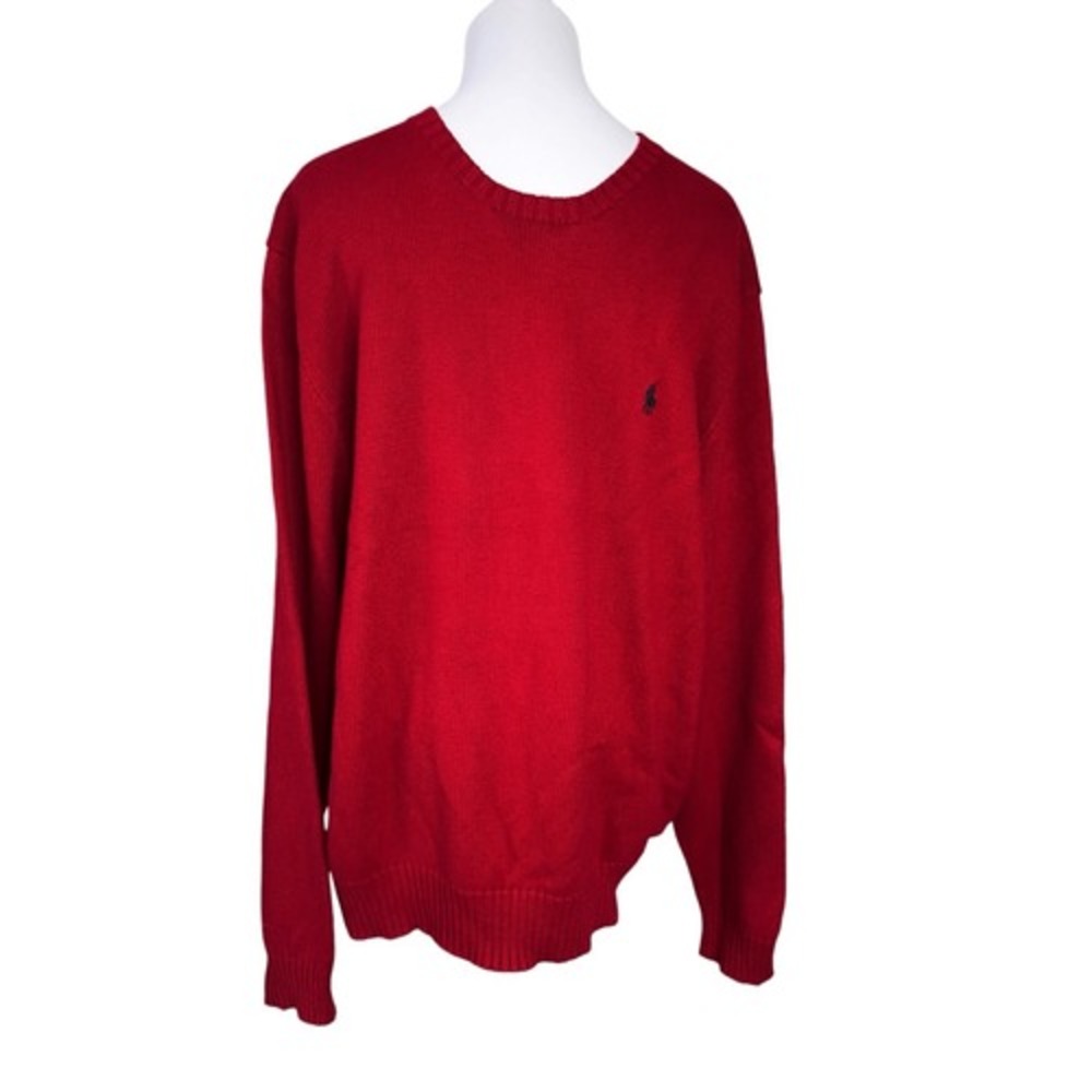 Polo Ralph Lauren Classic Knit Dark Red Crewneck Sweater XL‎ Modern Winter SALE